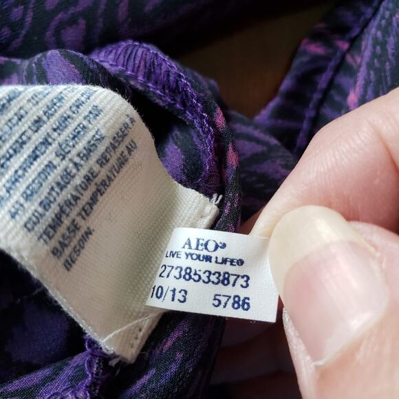 American Eagle Outfitters Semi Sheer Henley Blouse Whimsigoth Y2K Fairy Goth - Picture 9 of 10